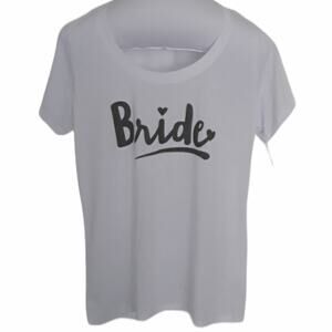 Love & Cherish Bride Tee Shirt White Medium